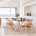 Nowoczesny stół do jadalni rozkładany T1 blat laminat i nogi dębowe bielone - Andersen Furniture