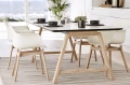 Nowoczesny stół do jadalni rozkładany T1 blat laminat i nogi dębowe bielone - Andersen Furniture