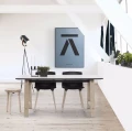 Nowoczesny stół do jadalni rozkładany T1 blat laminat i nogi dębowe bielone - Andersen Furniture