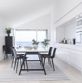 Nowoczesny stół do jadalni rozkładany T1 blat laminat i nogi dębowe czarne - Andersen Furniture