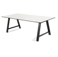 Nowoczesny stół do jadalni rozkładany T1 blat laminat i nogi dębowe czarne - Andersen Furniture