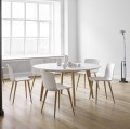 Designerskie krzesło na drewnianych nogach Tac białe - Andersen Furniture
