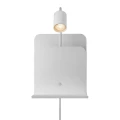 Wall lamp with a shelf with a USB charging port Roomi White white - Nordlux