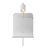 Wall lamp with a shelf with a USB charging port Roomi White white - Nordlux