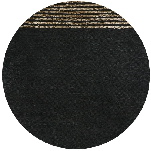 Recycled leather rug Raw 240x180 black - Pomax