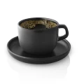 Cup with saucer Nordic Kitchen 0,2L black stoneware set of 4 - Eva Solo