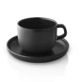 Cup with saucer Nordic Kitchen 0,2L black stoneware set of 4 - Eva Solo