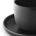 Cup with saucer Nordic Kitchen 0,2L black stoneware set of 4 - Eva Solo