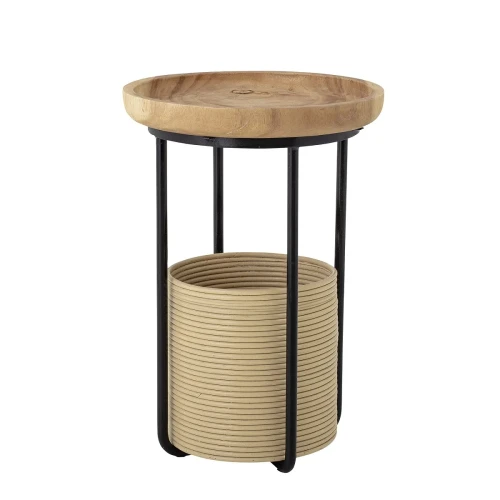 Side table Hitti  wood rattan iron - Bloomingville