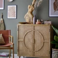 Krzesło skandynawskie Ollie Lounge z drewna teak i skóry naturalnej - Bloomingville