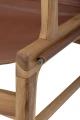 Krzesło skandynawskie Ollie Lounge z drewna teak i skóry naturalnej - Bloomingville