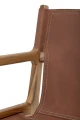 Krzesło skandynawskie Ollie Lounge z drewna teak i skóry naturalnej - Bloomingville