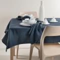 Dark blue linen tablecloth 145x330 Sunshine Silence - Himla