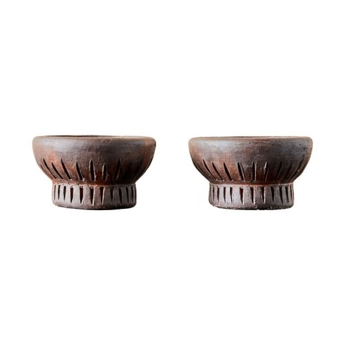 Decorative tealight holders Fire, set of 2 - Muubs