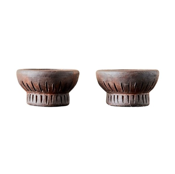 Decorative tealight holders Fire, set of 2 - Muubs