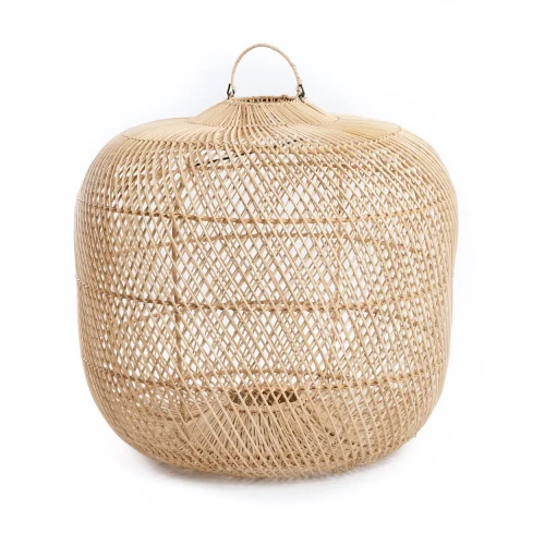 Rattanowy klosz do lampy wiszącej Batu Bolong M - Bazar Bizar