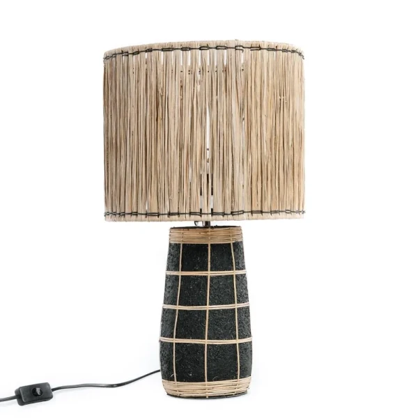 Table lamp Skiathos Natural Black - Bazar Bizar