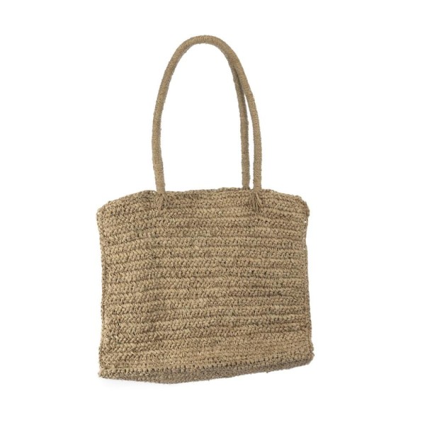 Raffia woven shopper bag Ti Amo - Bazar Bizar