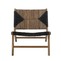 Fotel boho Grant Lounge teak plecionka bananowca - Bloomingville