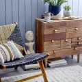 Fotel boho Grant Lounge teak plecionka bananowca - Bloomingville
