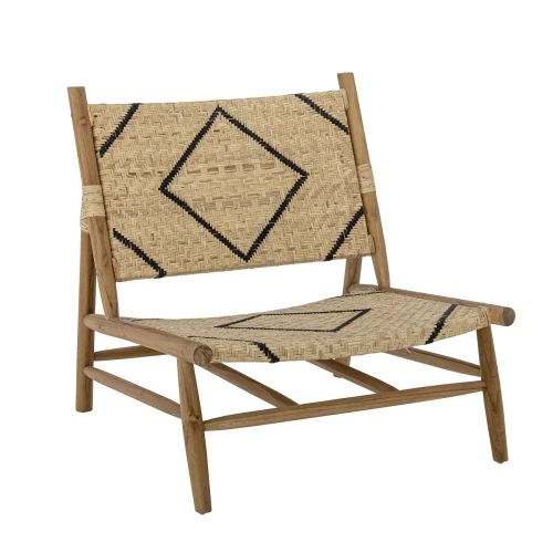 Fotel boho Lennox Lounge teak rattan - Bloomingville