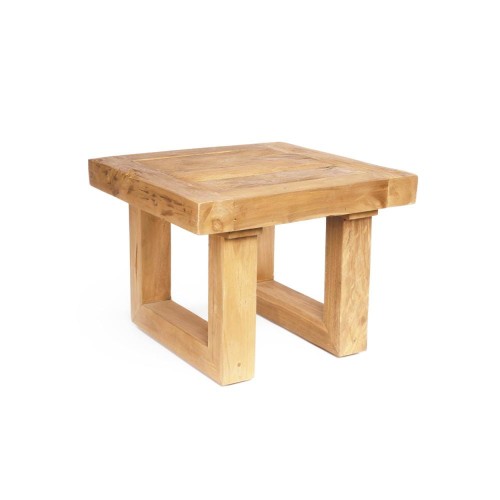 Wooden table Natural 50x50 reclaimed teak - Bazar Bizar