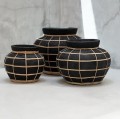 Osłonka na doniczkę dekoracyjna Belly M Black terakota rattan - Bazar Bizar