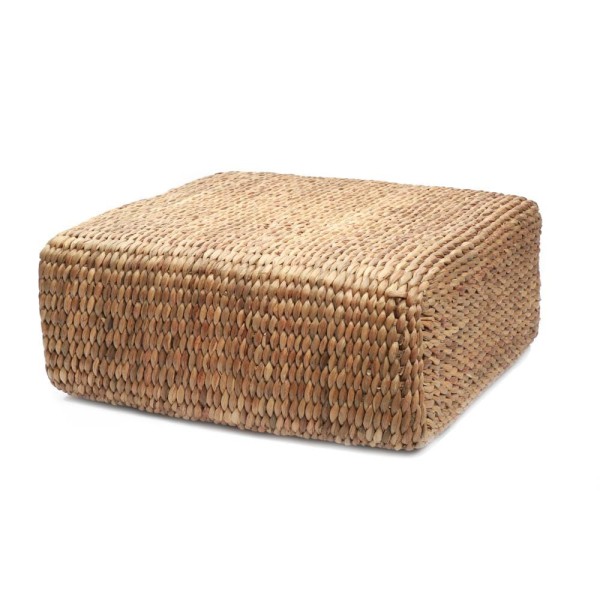 Square water hyacinth pouf - Bazar Bizar