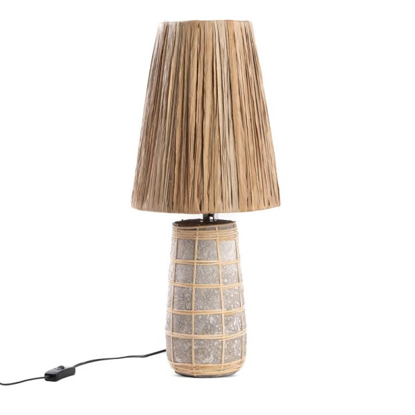 Table lamp Naxos Concrete seagrass and terracotta - Bazar Bizar