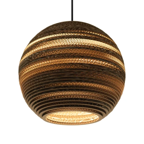 Lampa wisząca kula Scraplights Moon14 Natural - Graypants
