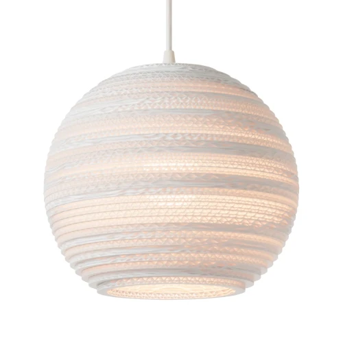 Ball pendant lamp Scraplights Moon10 White - Graypants