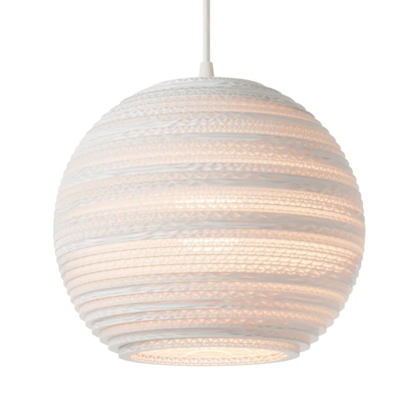 Ball pendant lamp Scraplights Moon10 White - Graypants