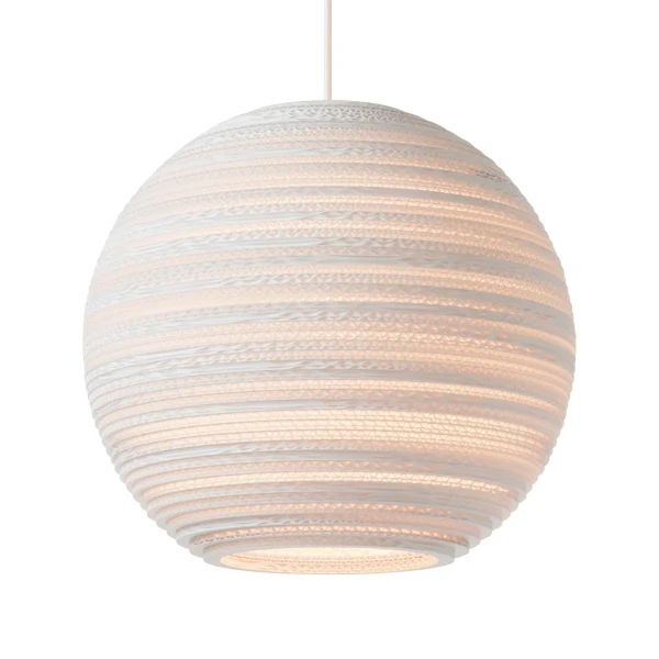 Ball pendant lamp Scraplights Moon14 White - Graypants