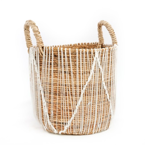 Seagrass basket Straight Macrame L - Bazar Bizar