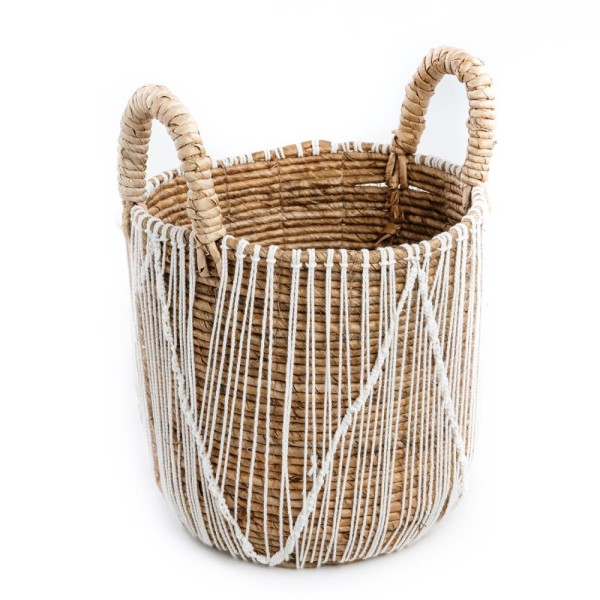 Seagrass basket Straight Macrame M - Bazar Bizar