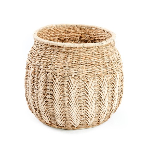 Woven basket Luziru M rattan and banana leaves - Bazar Bizar