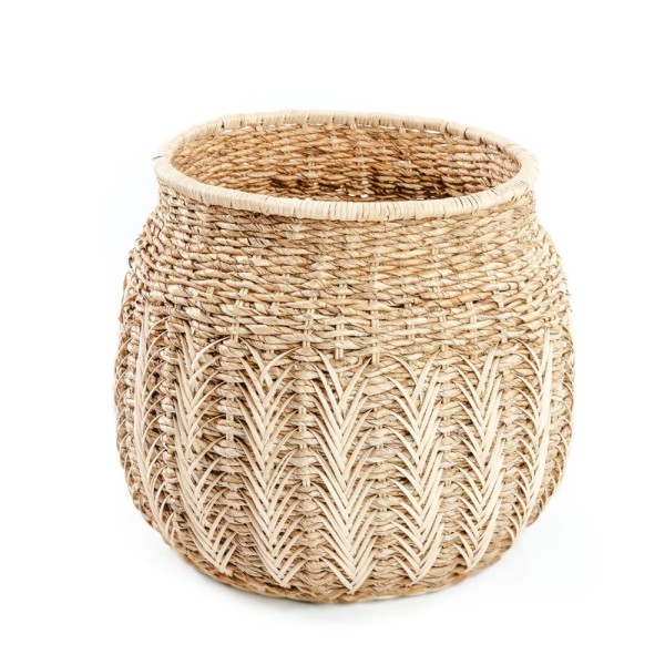 Woven basket Luziru M rattan and banana leaves - Bazar Bizar