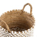 Boho basket Seagrass Crossed Macrame L - Bazar Bizar
