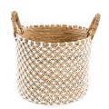 Boho basket Seagrass Crossed Macrame L - Bazar Bizar