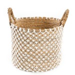 Boho basket Seagrass Crossed Macrame L - Bazar Bizar