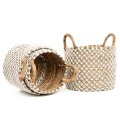 Boho basket Seagrass Crossed Macrame L - Bazar Bizar