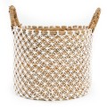Boho basket Seagrass Crossed Macrame L - Bazar Bizar