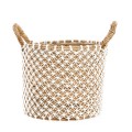 Kosz boho Crossed Macrame M z trawy morskiej - Bazar Bizar