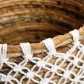 Boho basket Seagrass Crossed Macrame S - Bazar Bizar