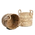 Woven basket Zigzag L banana leaves - Bazar Bizar