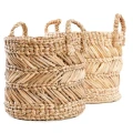 Woven basket Zigzag L banana leaves - Bazar Bizar