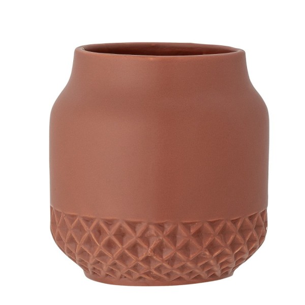 Modern stoneware pot Holden brown brick Ø12.5 - Bloomingville