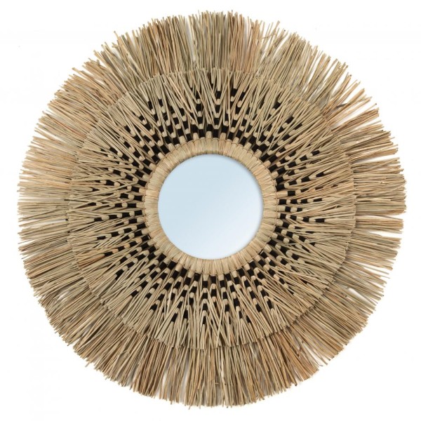 Boho decorative mirror Havana grass and cotton - Bazar Bizar