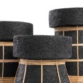 Świecznik ozdobny Serene S terakota i rattan - Bazar Bizar