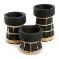 Decorative candle holder Serene S terracotta and rattan - Bazar Bizar